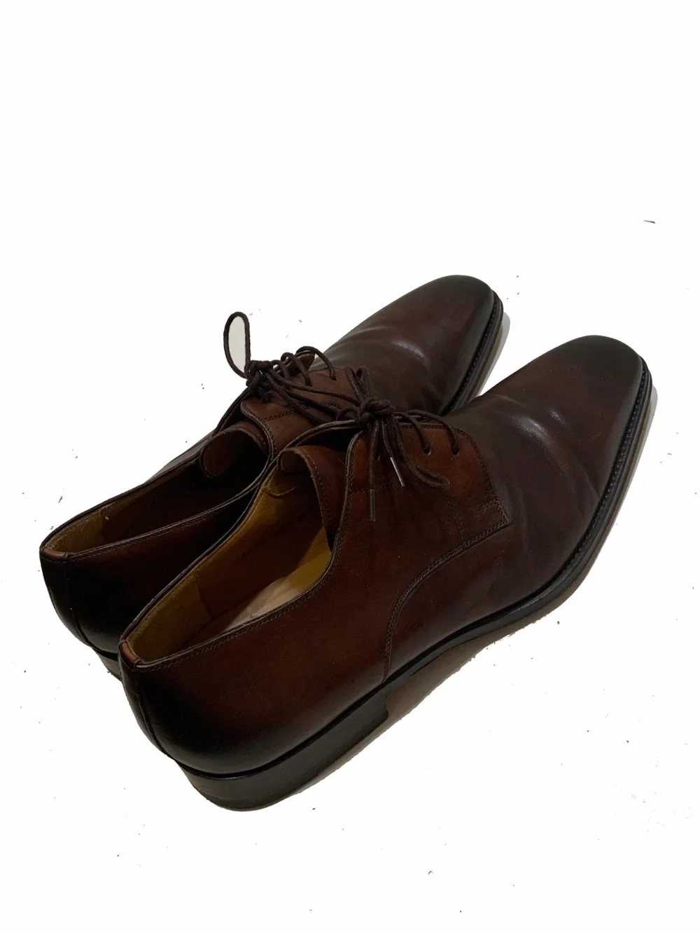 Magnanni Men's Dark Brown Leather Derby Oxfords lace-up shoes